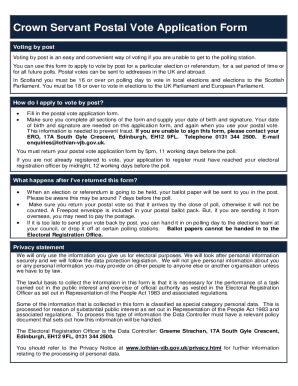 Fillable Online Form Crown Servant Postal Vote Fax Email Print