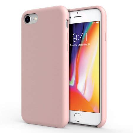 Olixar IPhone 8 7 Soft Silicone Case Pastel Pink