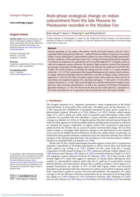 PDF Multi Phase Ecological Change On Indian Subcontinent From The