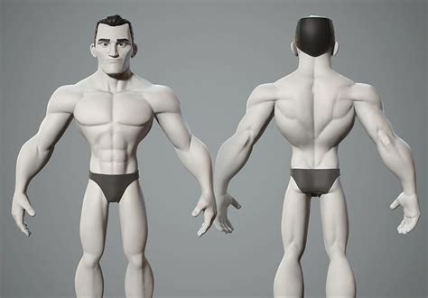 Cartoon Male Character Base Mesh 3D Model CGTrader