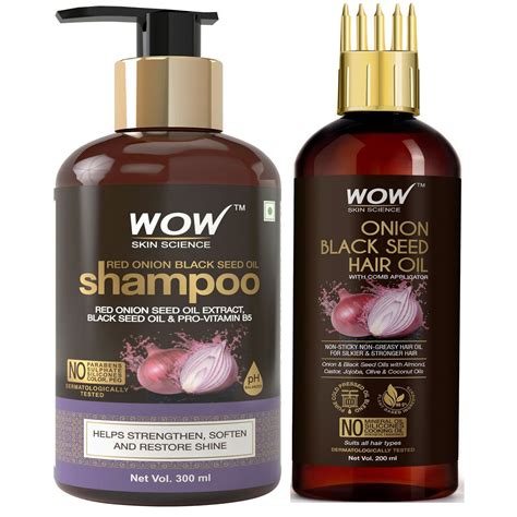 Buy Wow Onion Hair Combo Onion Shampoo Ml Onion Hair Oil Comb