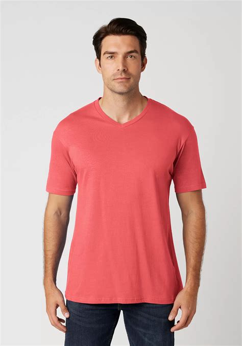 Mc1047 Cotton Heritage Mens Chicago Cotton V Neck Tee Coral From 518