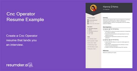 Cnc Operator Resume Example For 2024