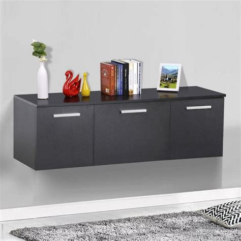 Yaheetech Wall Mount Floating Media Storage Cabinet Hanging Desk Hutch