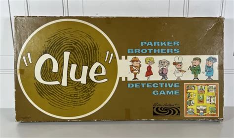 Vintage Clue Board Game Parker Brothers Mystery Crime Game