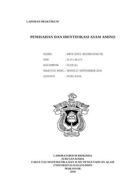 DOCX LAPORAN Identifikasi Asam Amino DOKUMEN TIPS