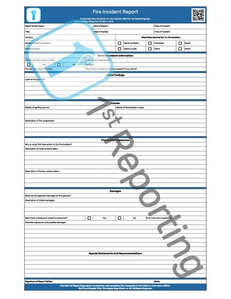 A Fire Incident Report Template To Download For Your Business