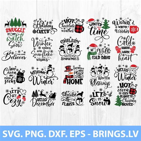 Christmas Svg Holiday SVG Winter SVG Bundle Christmas Quote Svg