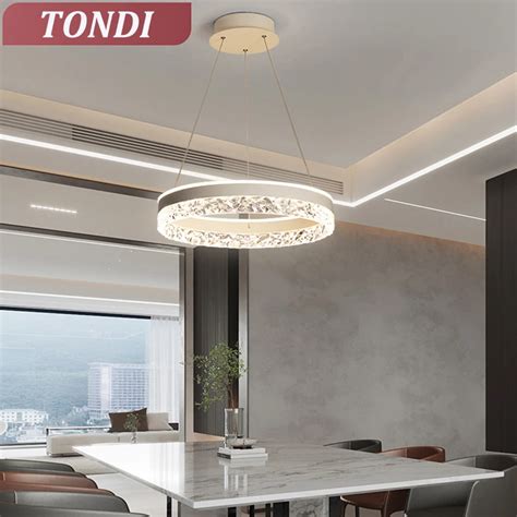 Nordic Criativo Moderno Led Lustre De Teto Pode Ser Escurecido Redondo