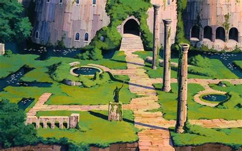 Escenarios Ghibli Los Jardines De La Isla Flotante De Laputa En El