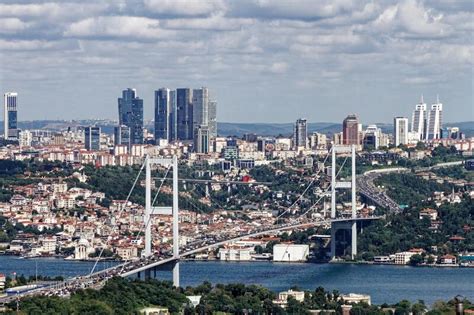 View Of Bosphorus Bridge And Traffic On Bridge Stock Image Image Of