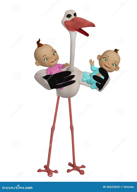 Stork And Twins Vector Illustration 15914124