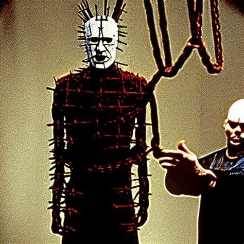 Hellraiser Clive Barker tête d épingle dans une pièce avec chaînes