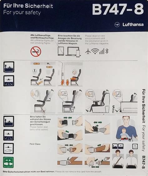 Aircollection Airline Safety Card Lufthansa Boeing I V