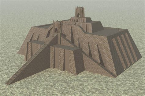 Reconstruction of the Ziggurat of Ur (Illustration) - World History Encyclopedia