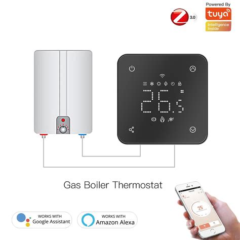 Touch Led Tuya Zigbee Smart Thermostat For Gas Boiler And Water Floor Heating Control