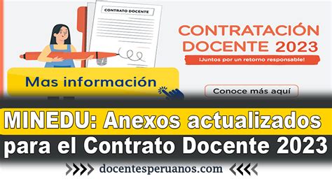 Minedu Anexos Actualizados Para El Contrato Docente