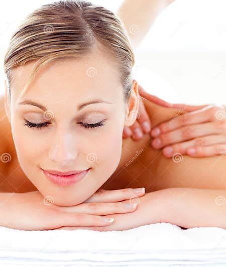 Attractive Woman Lying On A Massage Table Stock Image Image Of