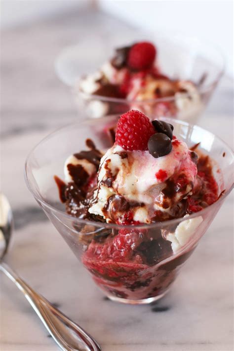 Raspberry And Chocolate Salted Brownie Sundaes Cake N Knife