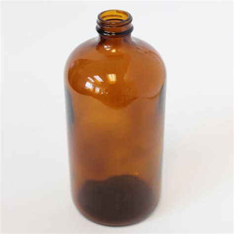 32 Oz Boston Round Bottle Amber Glass With 33400 Neck Amber Glass Bottle Glass