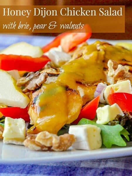 Honey Dijon Chicken Salad With Brie Pear And Walnuts