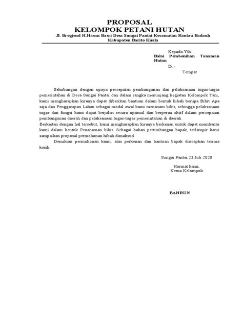 Proposal Dinas Kehutanan Pdf