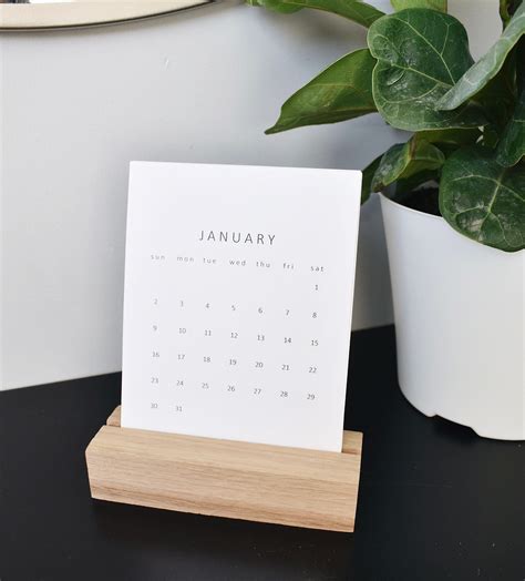 2023 Mini Desk Calendar Wood Calendar Wooden Stand Calendar Mini