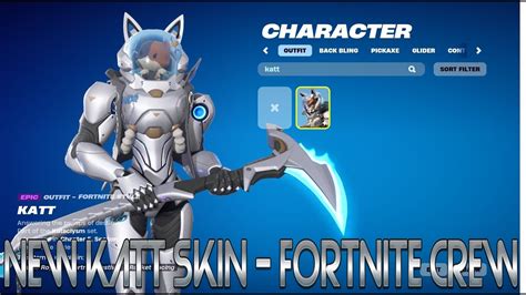 Katt New March 1st Fortnite Crew Skin Reactive Backbling YouTube