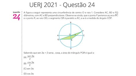 Uerj Quest O A Figura A Seguir Representa Uma Circunfer Ncia