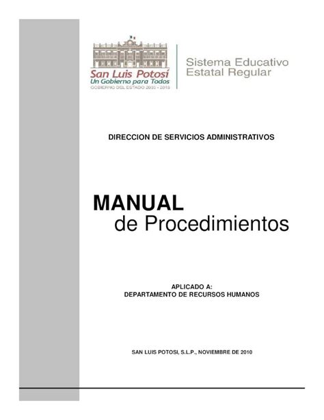 Pdf Manual De Procedimientos Seer Slp Gob Mxseer Slp Gob Mx