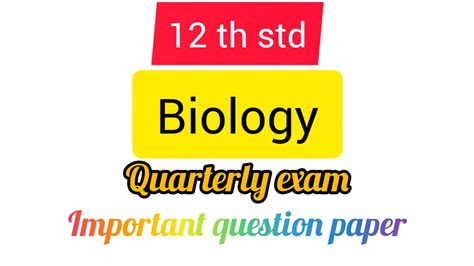 Tamilnadu Th Std Biology Quarterly Exam Model Question Paper Youtube