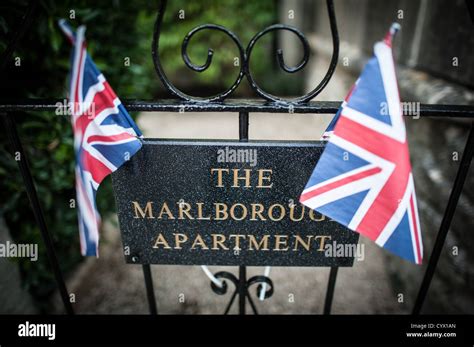 Bath United Kingdom Small Union Flag Pennants Frame The Sign For The