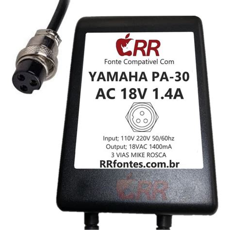 Fonte Ac 18v 1 4a Para Mesa De Som Mixer Yamaha Pa30 Mg82cx