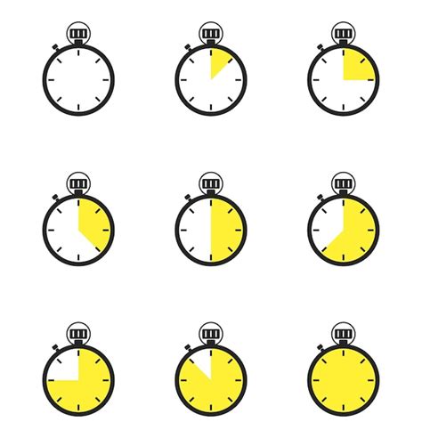 Timer Pictogrammen Instellen Stopwatch Symbolen Set Van Eenvoudige