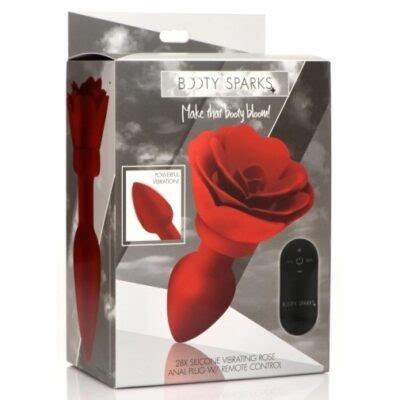 BS 28X Silicone Vibrating Rose Anal Plug W Remote Large LoveStore
