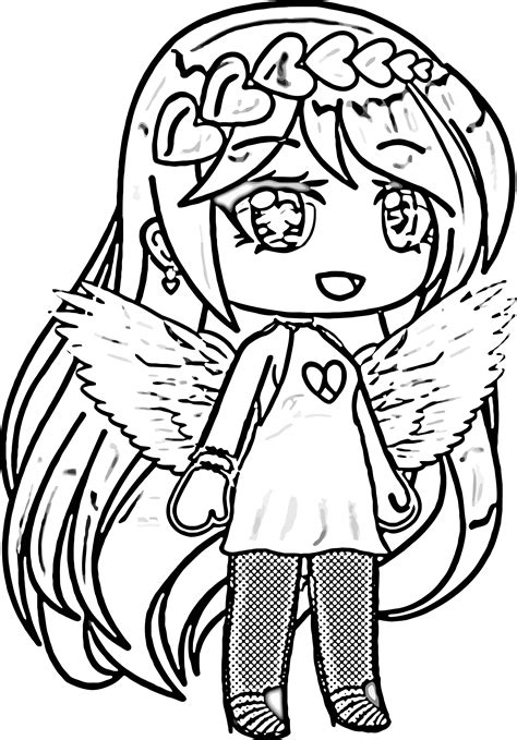 Valentina Gacha Life Angel Wings Coloring Page Wecoloringpage