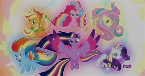 Image The Mane 6 In Their Rainbow Power Forms S4e26png My Little