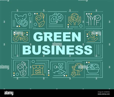 Sustainable Business Word Concepts Dark Green Banner Stock Vector Image