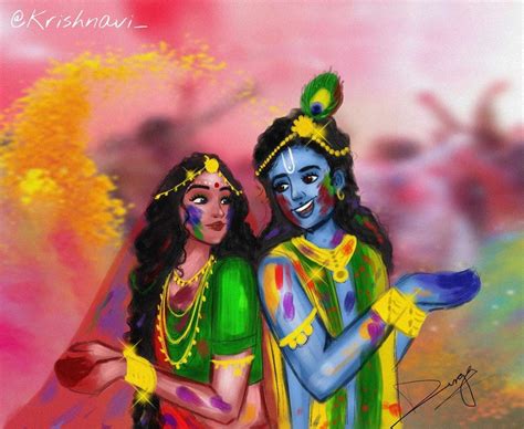 Top Radha Krishna Holi Images With Quotes Amazing Collection