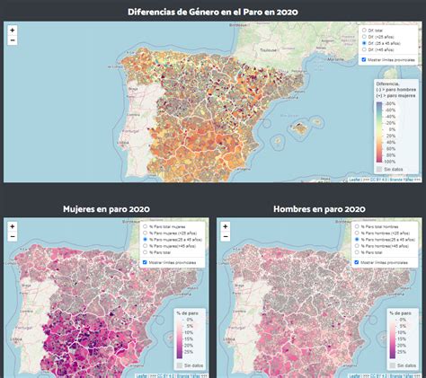 Mapa De Paro En España Con Perspectiva De Género By Brianda Yáñez