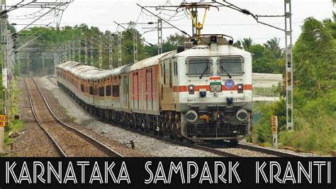 BRIGHT WHITE WAP 7 KARNATAKA SAMPARK KRANTI EXPRESS Indian Railways