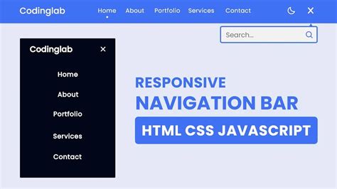 Build A Navigation Bar With Html Css And Javascript