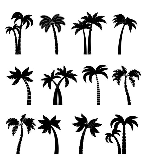 Palm Tree Trees Vector Design Images Vector Palm Trees Silhouettes Relax Wooden Silhouettes