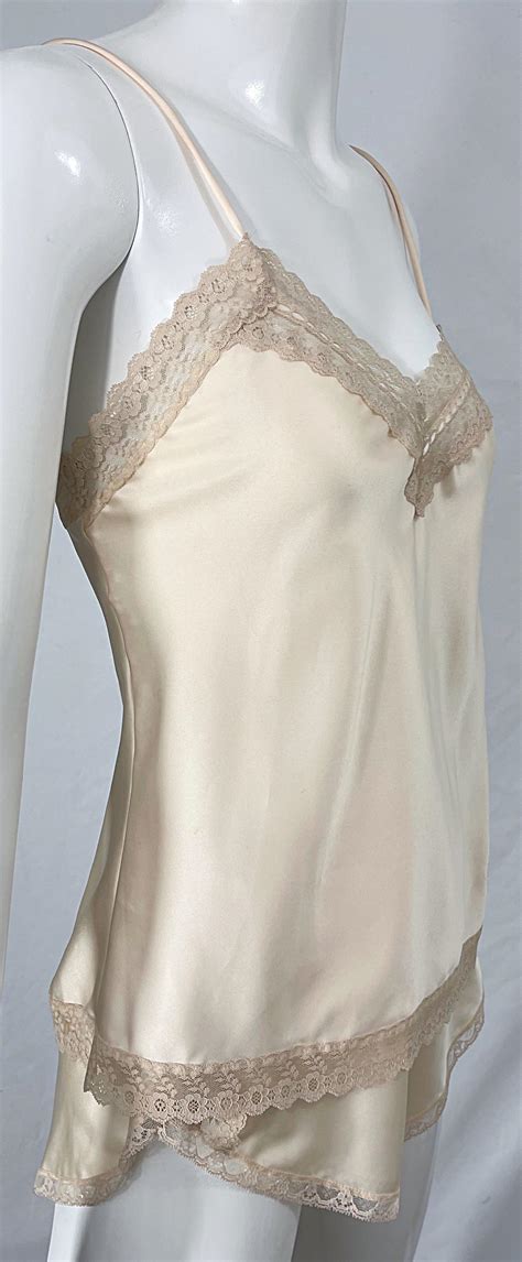 Nwt S Christian Dior Ivory Satin Lace Three Piece Cami S Lingerie Pj Set For Sale At
