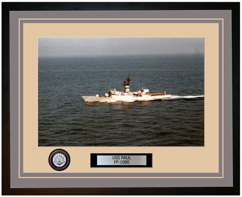 Uss Paul Ff 1080 Framed Navy Ship Photo Burgundy Navy Emporium