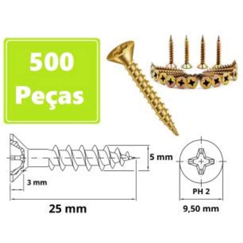 Parafuso Para Madeira Chipboard Chata Phillips X Caixa