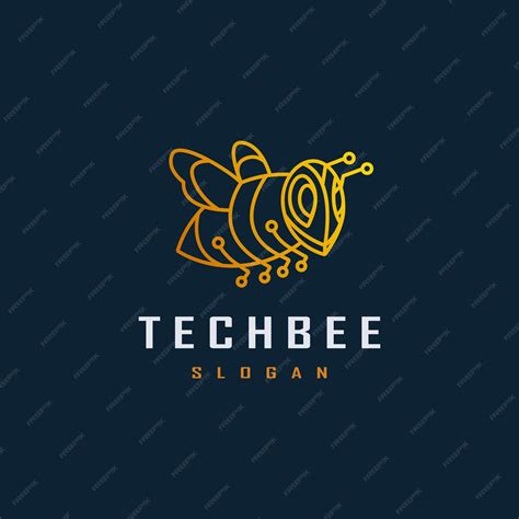 Premium Vector Tech Bee Logo Design With Line Art Geometric Style 2