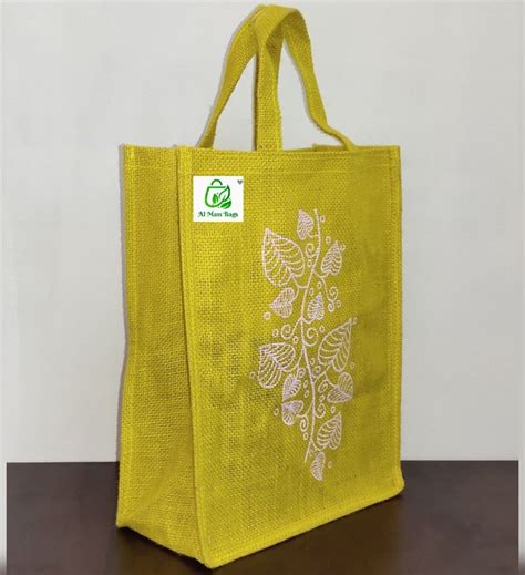 Handle Type Loop Handle Plain Jute Wedding Thamboolam Bag For