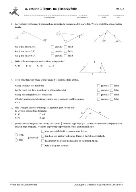 Figury Na Plaszczyznie Klasa 6 Margaret Wiegel