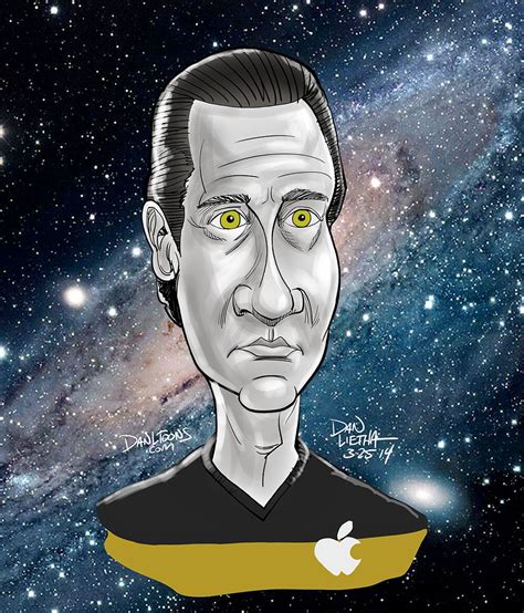 Caricature Of Brent Spiner As Lieutenant Commander Data Star Trek Tv